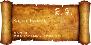 Rajna Henrik névjegykártya